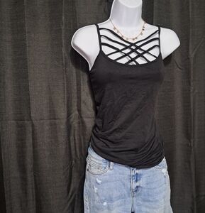 Black Strappy Women's Tank Top